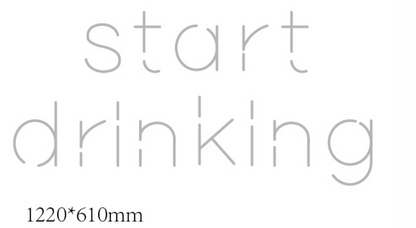 Stop thinking & start drinking neon sign