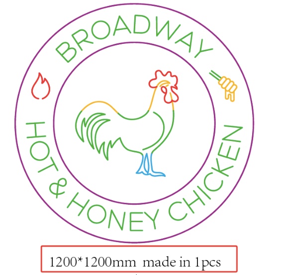 Neon Sign Broadway Hot & Honey Chicken