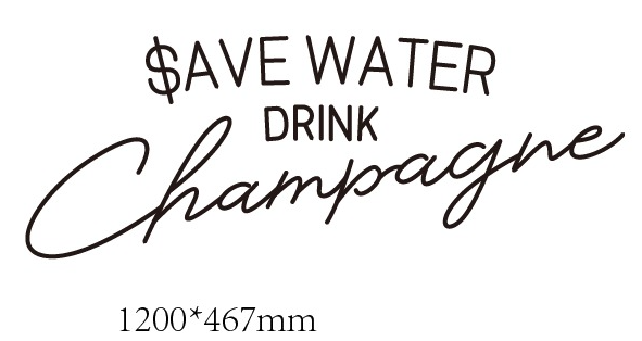 Neon Sign Save water drink champagne