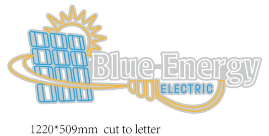 Blue energy neon sign