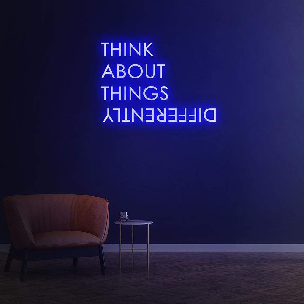 Think about things differently led neon living room wall light decor sign,handmade birthday gifts store neon sign