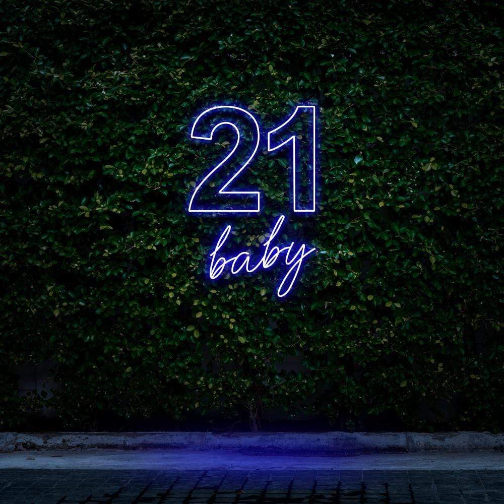 "21 Baby" Birthday Neon Sign