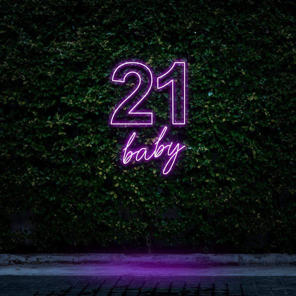 "21 Baby" Birthday Neon Sign