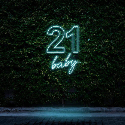 "21 Baby" Birthday Neon Sign