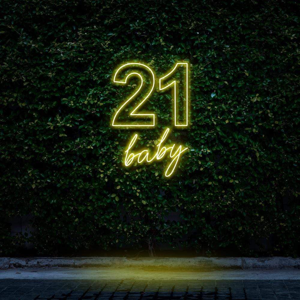 "21 Baby" Birthday Neon Sign