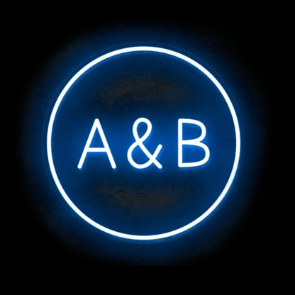 Circle Custom Initials Sign | Wedding neon sign