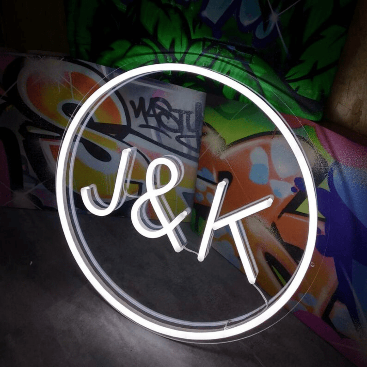 Circle Custom Initials Sign | Wedding neon sign