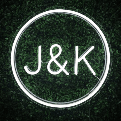 Circle Custom Initials Sign | Wedding neon sign