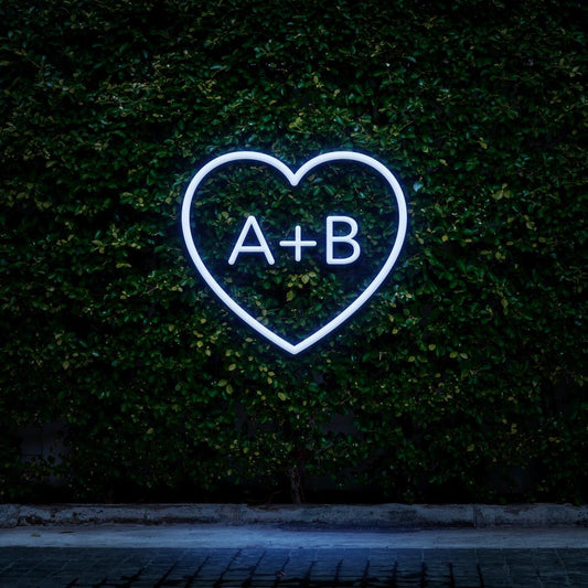 Custom Heart Initials - LED Neon Sign