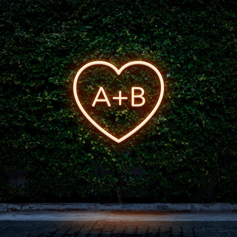 Custom Heart Initials - LED Neon Sign