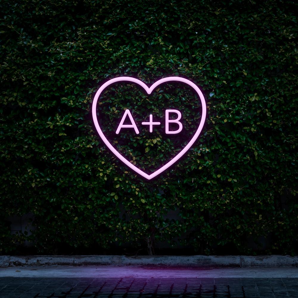 Custom Heart Initials - LED Neon Sign