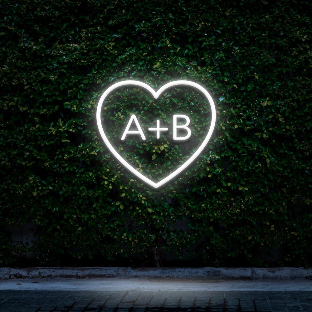 Custom Heart Initials - LED Neon Sign