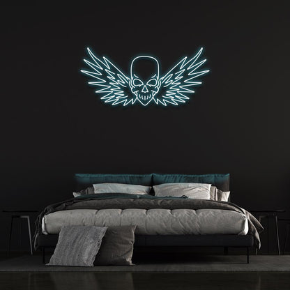 Flying Skull - LED Neon Sign