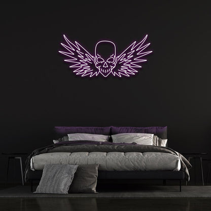 Flying Skull - LED Neon Sign