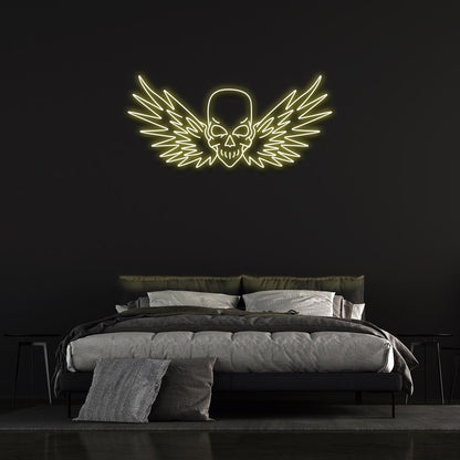 Flying Skull - LED Neon Sign