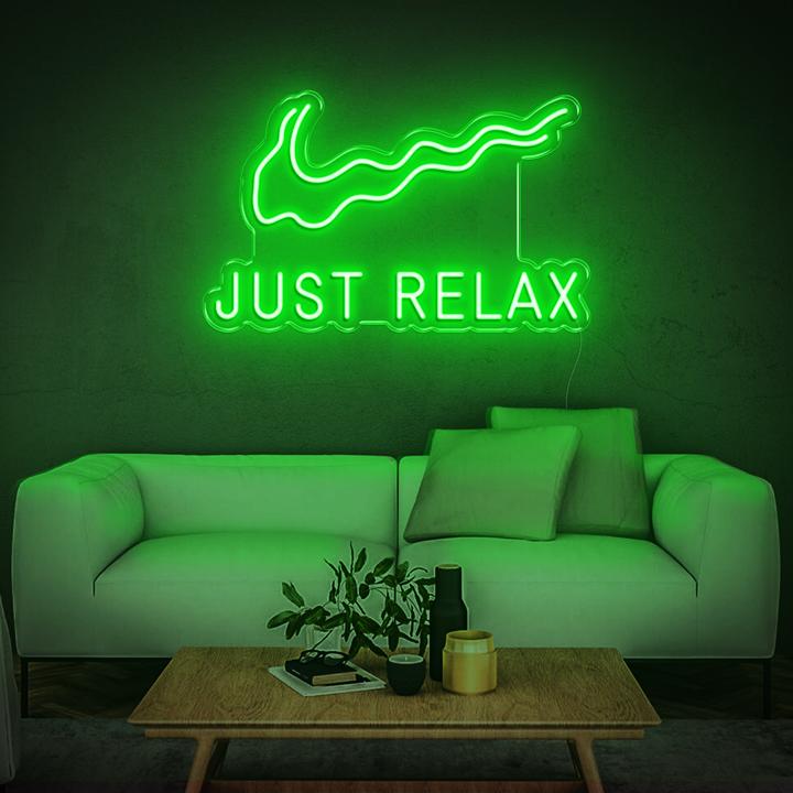 Bright Green Just Relax Nike outlet Swoosh LED Night Light Room Wall Decoration