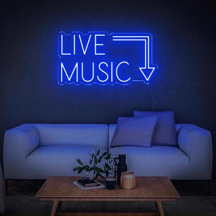 'Live Music' LED Neon Sign