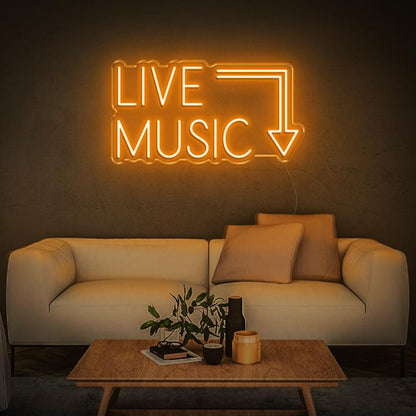 'Live Music' LED Neon Sign