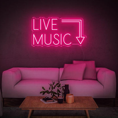 'Live Music' LED Neon Sign