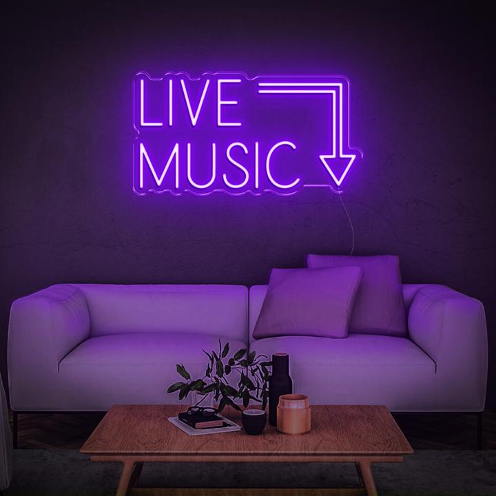 'Live Music' LED Neon Sign