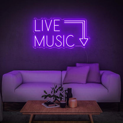 'Live Music' LED Neon Sign