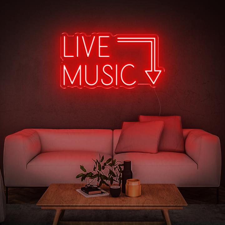 'Live Music' LED Neon Sign