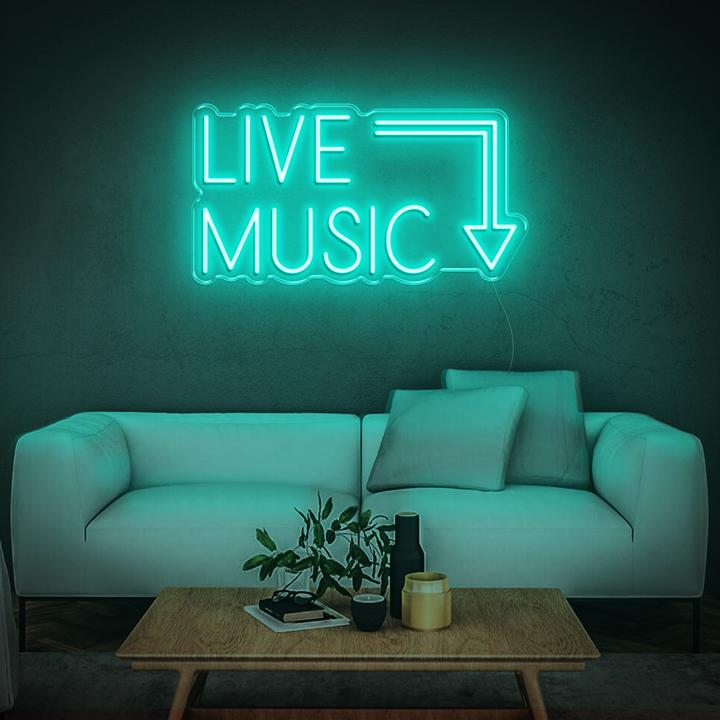 'Live Music' LED Neon Sign