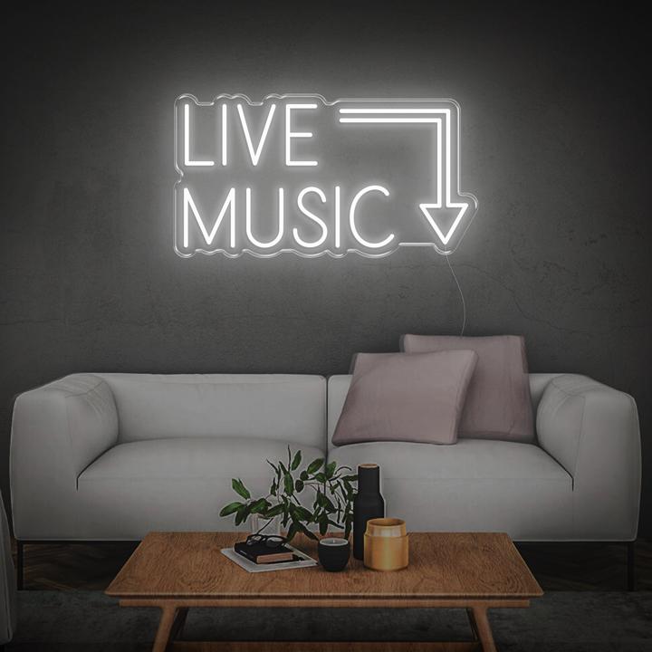 'Live Music' LED Neon Sign