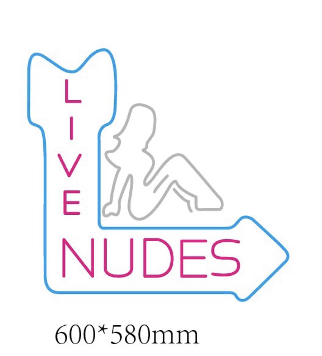 Custom Sign - LIVE NUDES