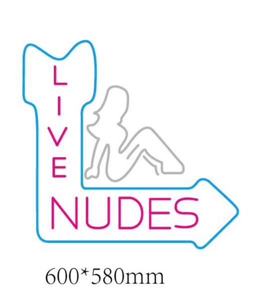 Custom Sign - LIVE NUDES