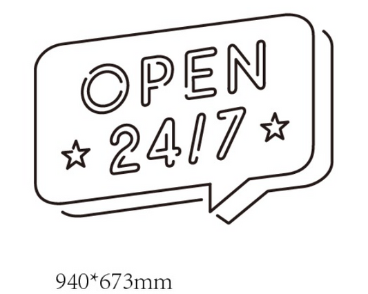 Open 24/7 Neon Sign