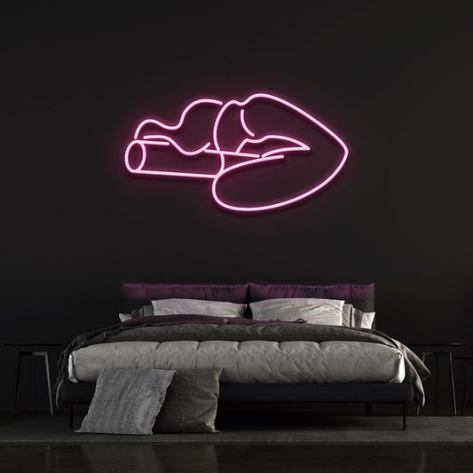 Smoking Lips - LED Neon Sign