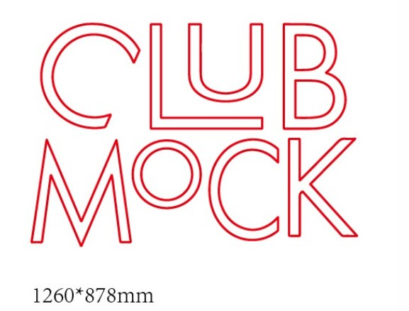 Club mock neon sign