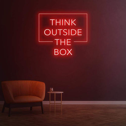 "Think Outside The Box" Neon Sign