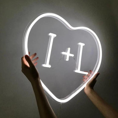 Heart Sign with Initials | LED Neon Sign