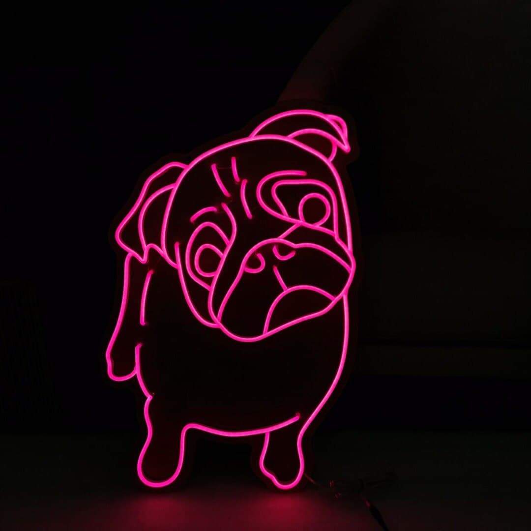 Cutie -The Pug Neon Sign